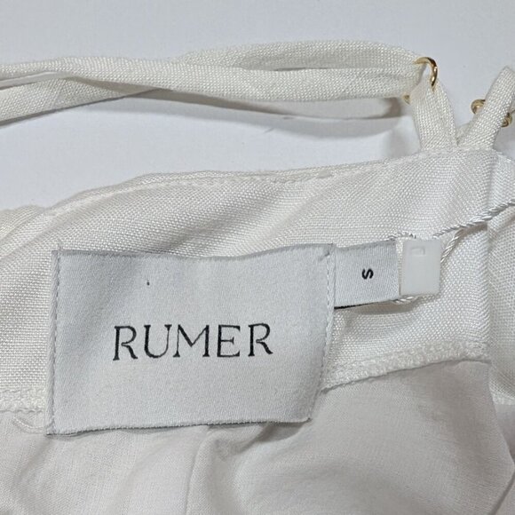 Rumer The Label Dress Mecca Mini 100% Linen Bodycon Going Out Party White Small - Picture 4 of 15